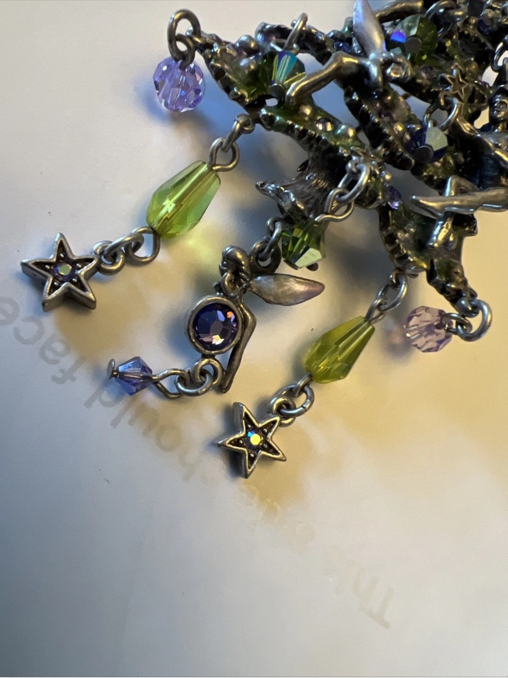 KIRKS FOLLY TREE FAIRIES CHRISTMAS PIN RUSTIC SILVER vintage - Picture 3 of 7